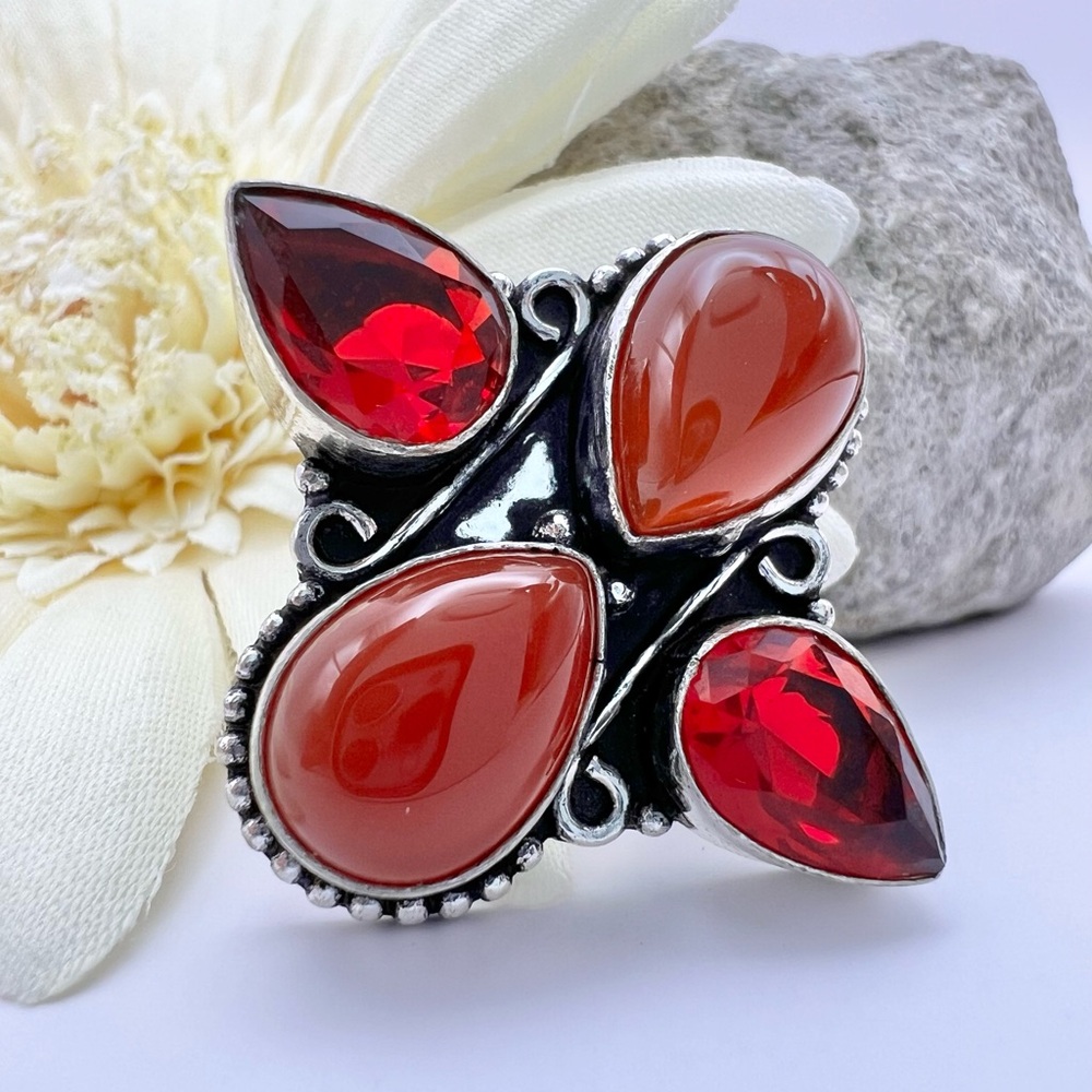 CARNELIAN/GARNET RING - Picture 11 of 11